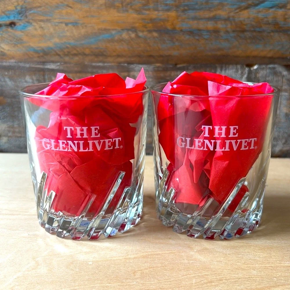 The Glenlivet Von Pok France Set Of 2 Old Fashioned Scotch Whiskey Glasses